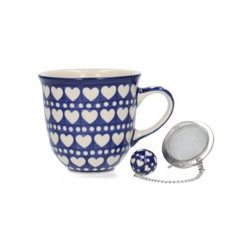 Mok met Thee-ei Cadeauset - Blue Valentine