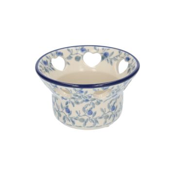 Theelichthouder Hartvormige Gaten - Blue Olive 