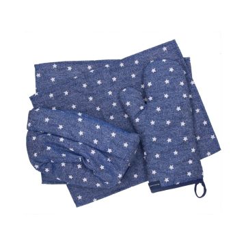 Placemats met Broodmand en Ovenwant Cadeauset - White Stars