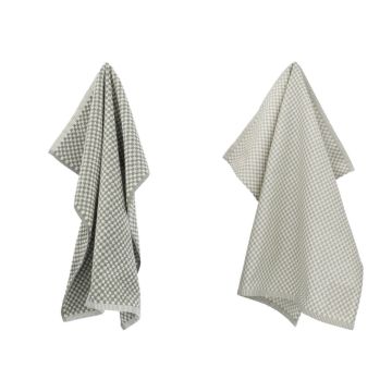 Keukendoek en Theedoek Kleine Ruit Donkergroen