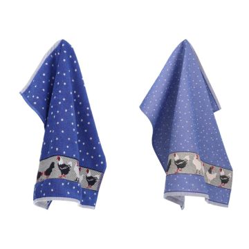 Keukendoek en Theedoek Kip Koningsblauw
