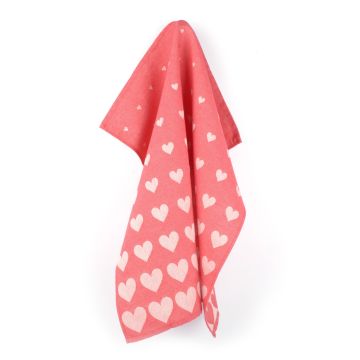 Theedoek Hart Rood