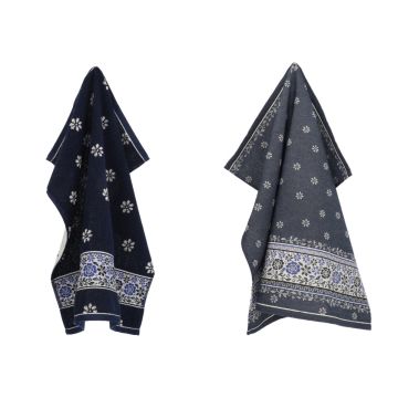 Keukendoek en Theedoek Belle Fleur Donkerblauw