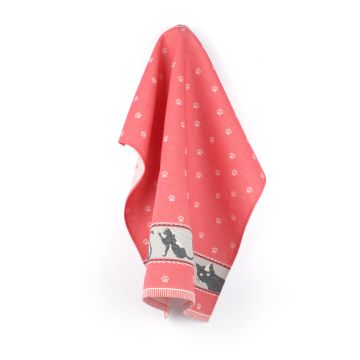 Theedoek Kat Rood 