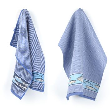 Keukendoek en Theedoek Vis Royal Blauw