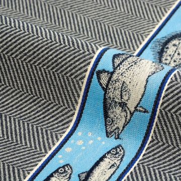 Theedoek Vis Donkerblauw