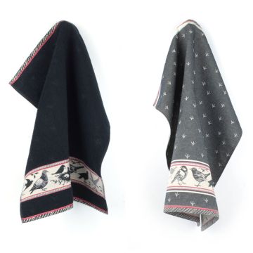 Keukendoek en Theedoek Vogel Zwart