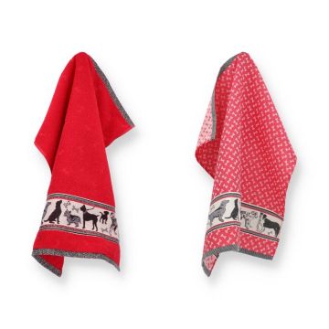 Keukendoek en Theedoek Hond Rood