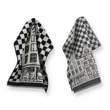 Keukendoek en Theedoek Canal Houses Zwart