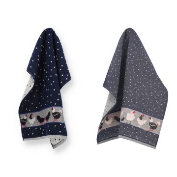 Keukendoek en Theedoek Kip Donkerblauw