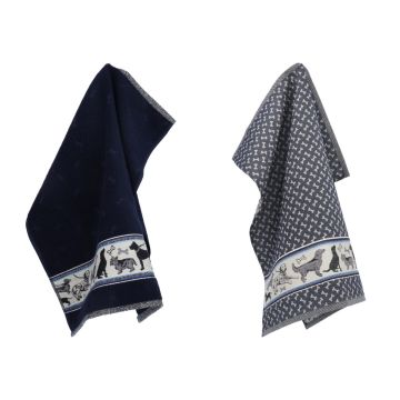 Keukendoek en Theedoek Hond Donkerblauw