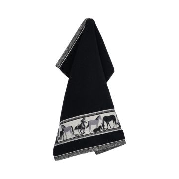 Keukendoek Paard Zwart