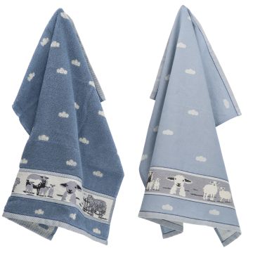 Keukendoek en Theedoek Schaap Grijs Blauw