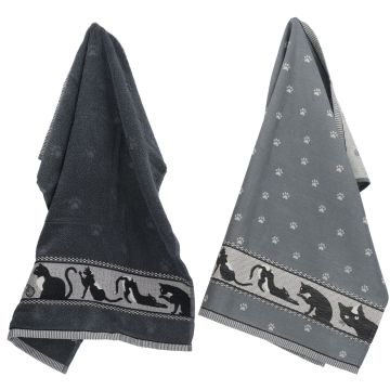 Keukendoek en Theedoek Kat Antraciet