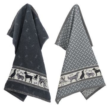 Keukendoek en Theedoek Hond Antraciet