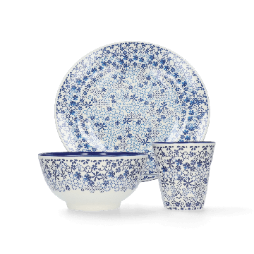 Melamine Serviesset Indigo Lace